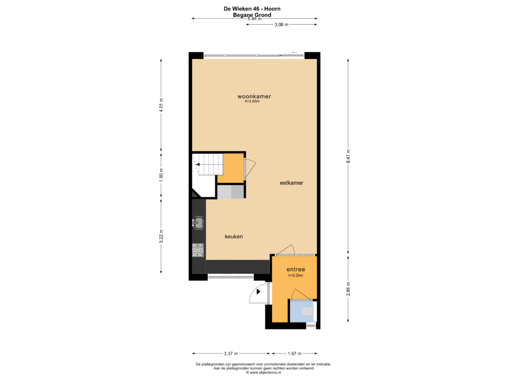 Bekijk plattegrond van BEGANE GROND van De Wieken 46