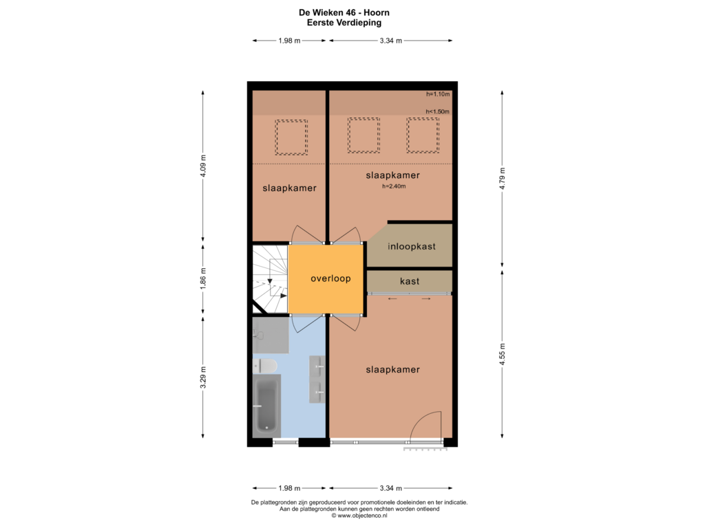 Bekijk plattegrond van EERSTE VERDIEPING van De Wieken 46