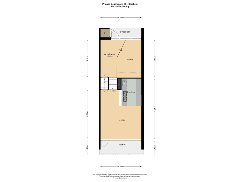 Bekijk plattegrond van EERSTE VERDIEPING van Prinses Beatrixplein 40