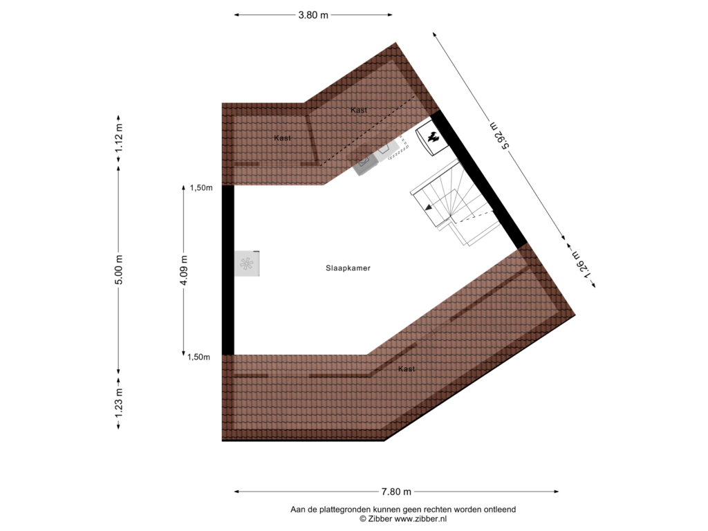 Bekijk plattegrond van Tweede verdieping van Hanenspoor 9