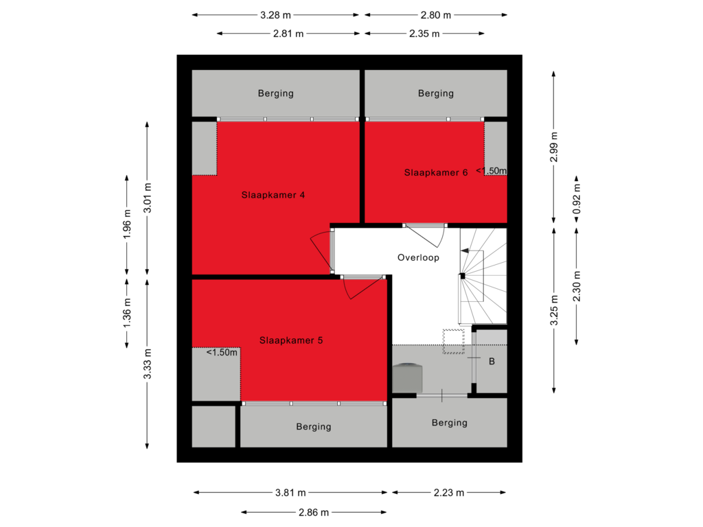 View floorplan of Tweede verdieping of Grote Houw 172