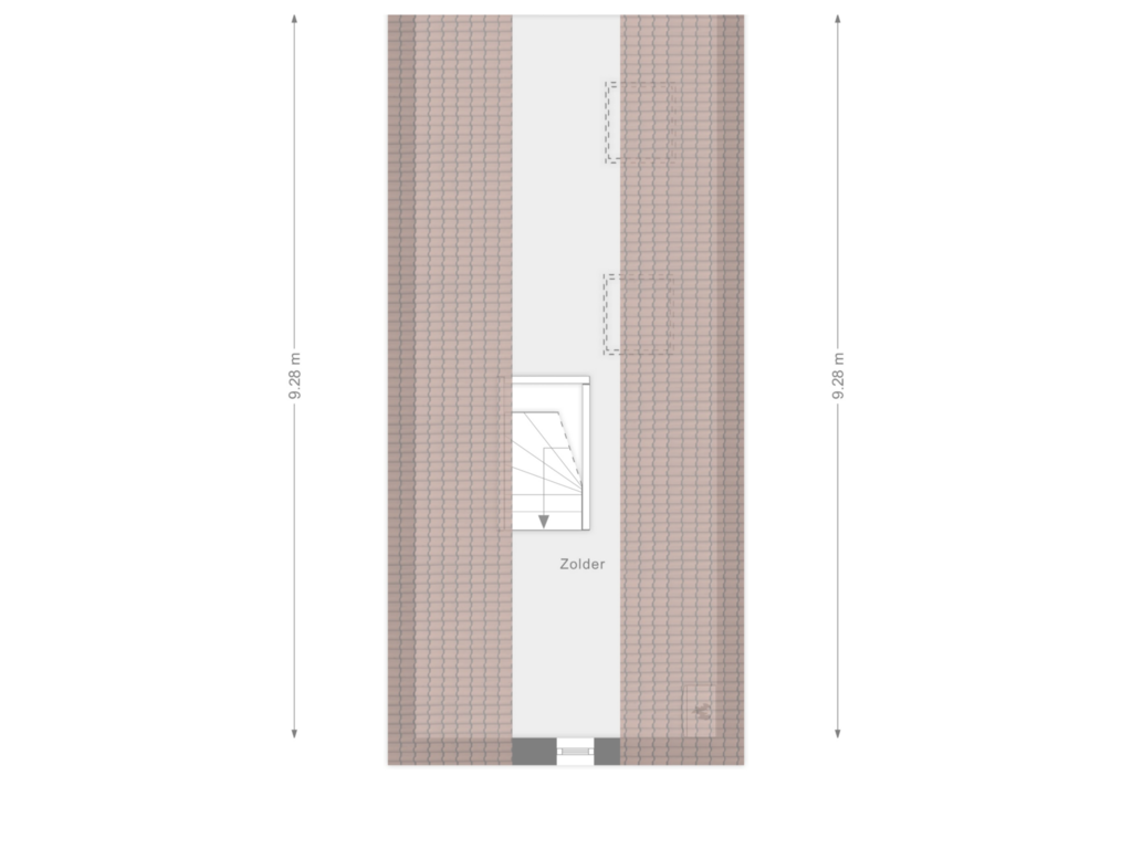 View floorplan of Zolder of Zuideinde 17