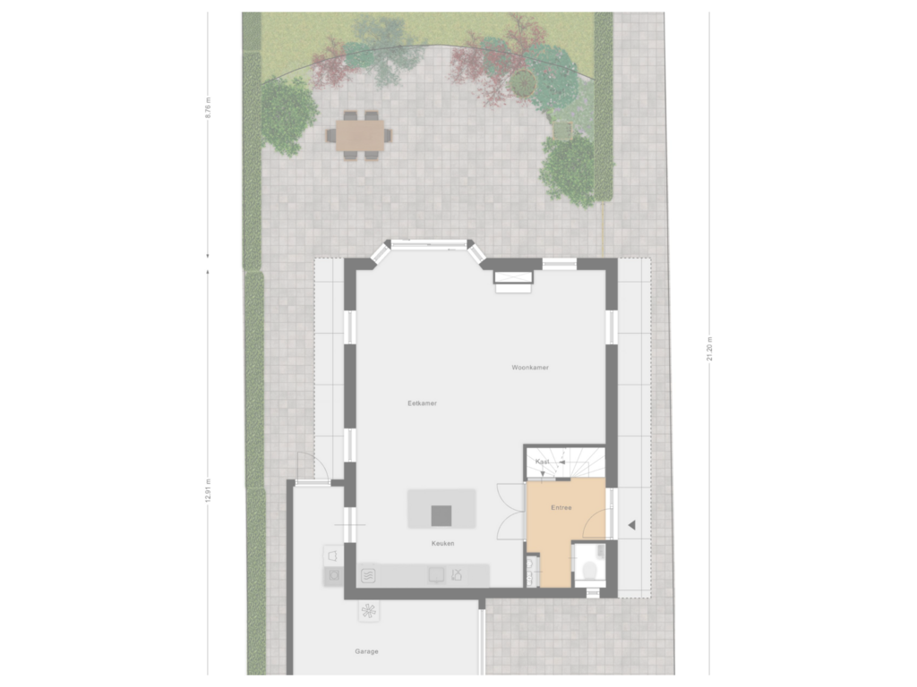 View floorplan of Situatie met tuin of Zuideinde 17