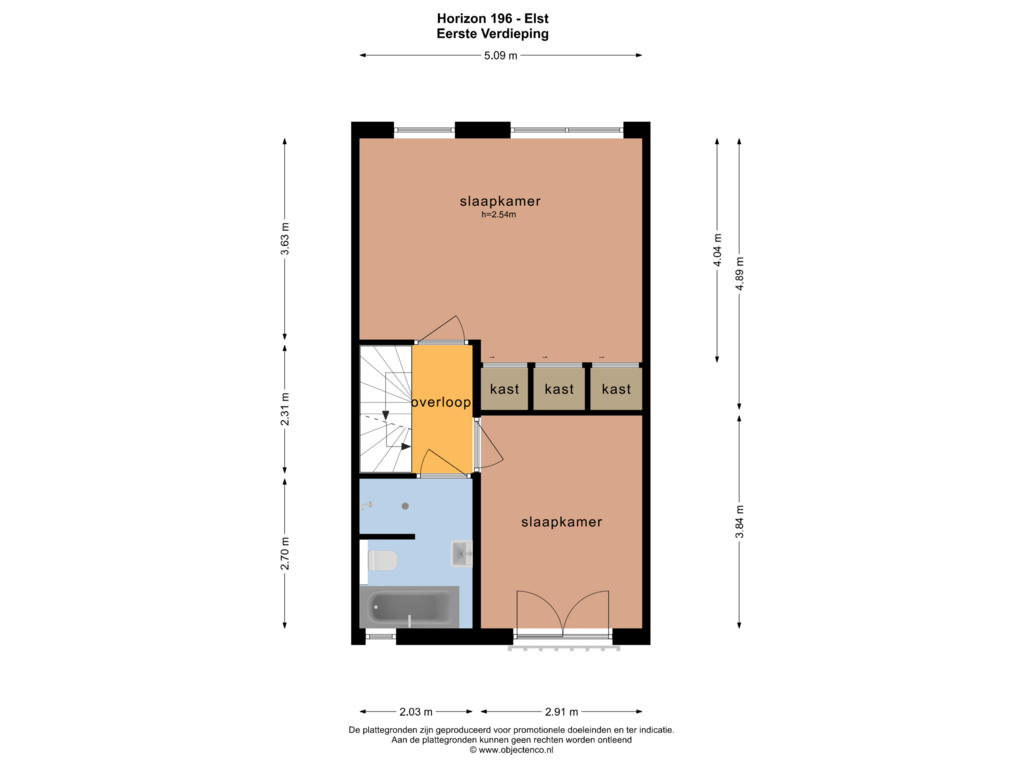 View floorplan of EERSTE VERDIEPING of Horizon 196