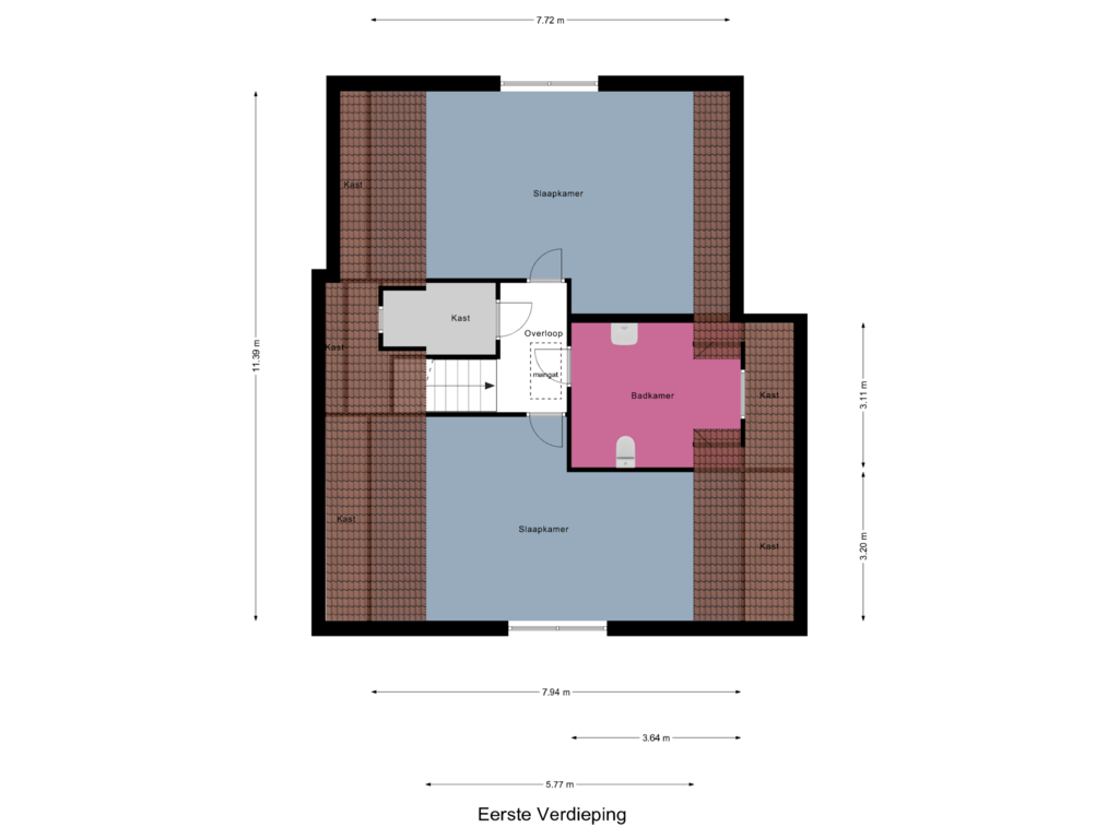 Bekijk plattegrond van Eerste Verdieping van Roedje Ghielenstraat 8