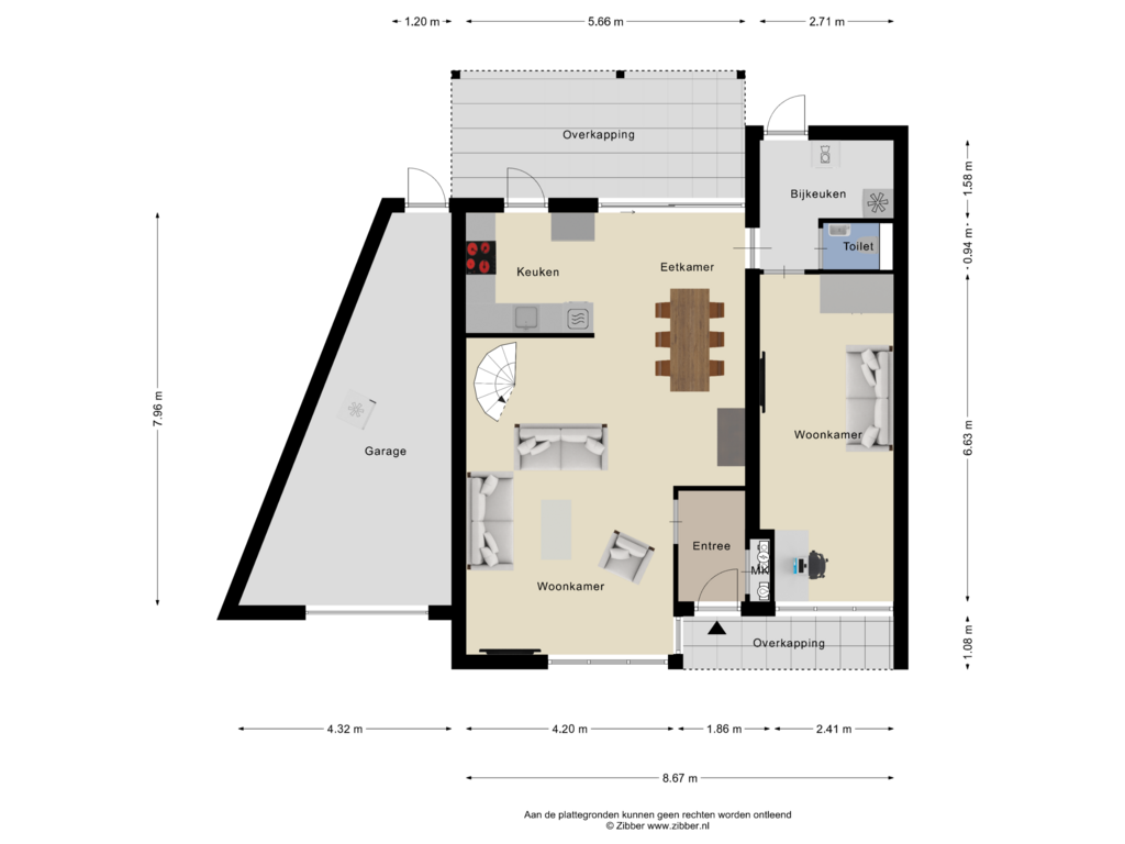 View floorplan of Begane Grond of Thorbeckelaan 125