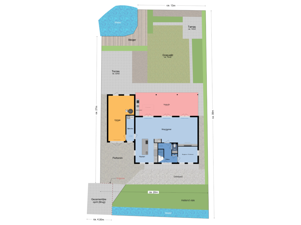 Bekijk plattegrond van perceel van Noorderdracht 104