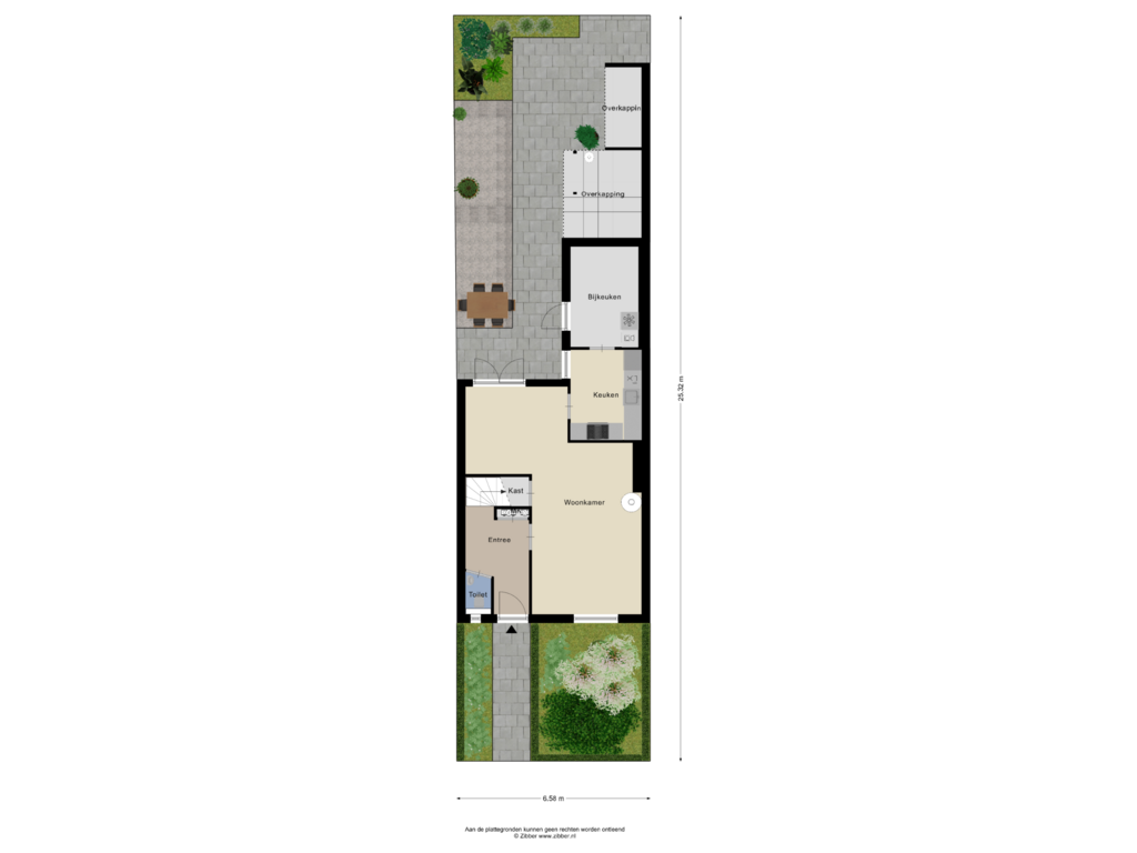 View floorplan of Begane Grond Tuin of Rozenstraat 26