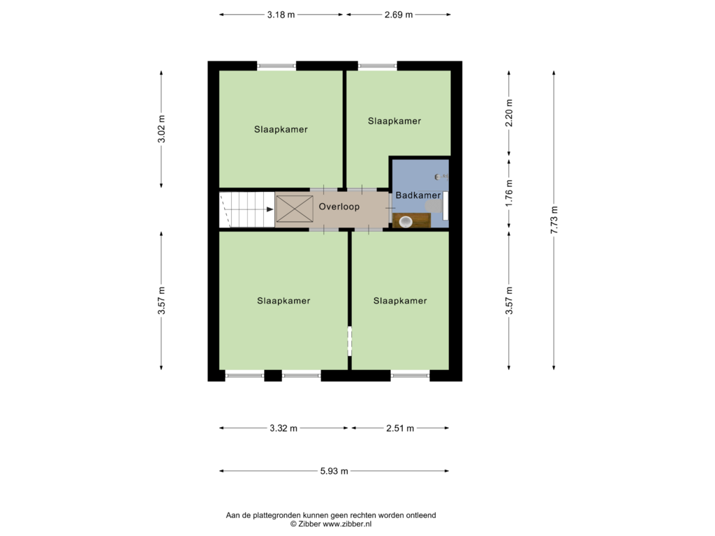 View floorplan of Eerste Verdieping of Rozenstraat 26