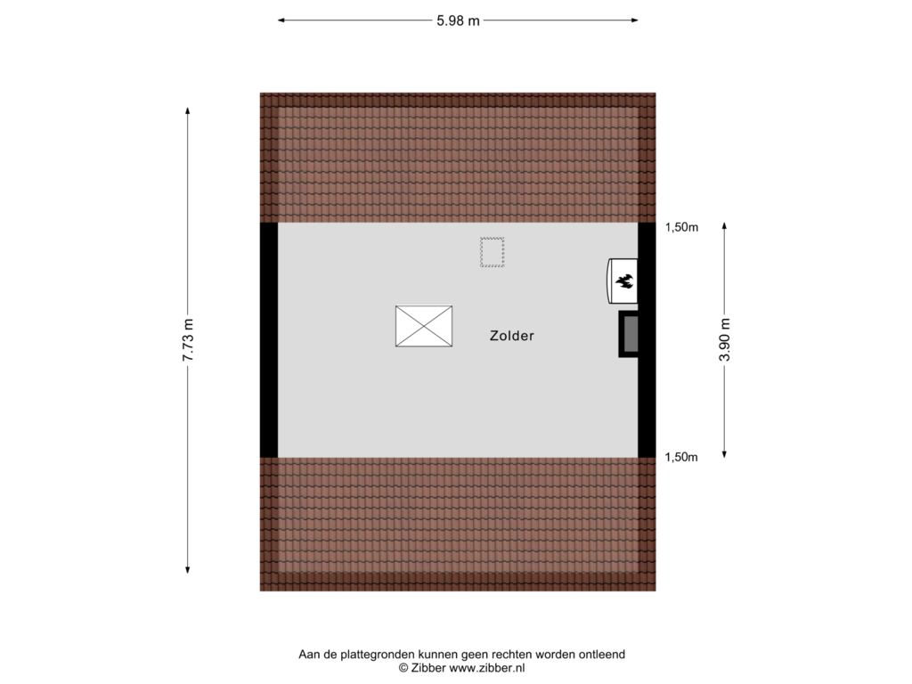 View floorplan of Zolder of Rozenstraat 26