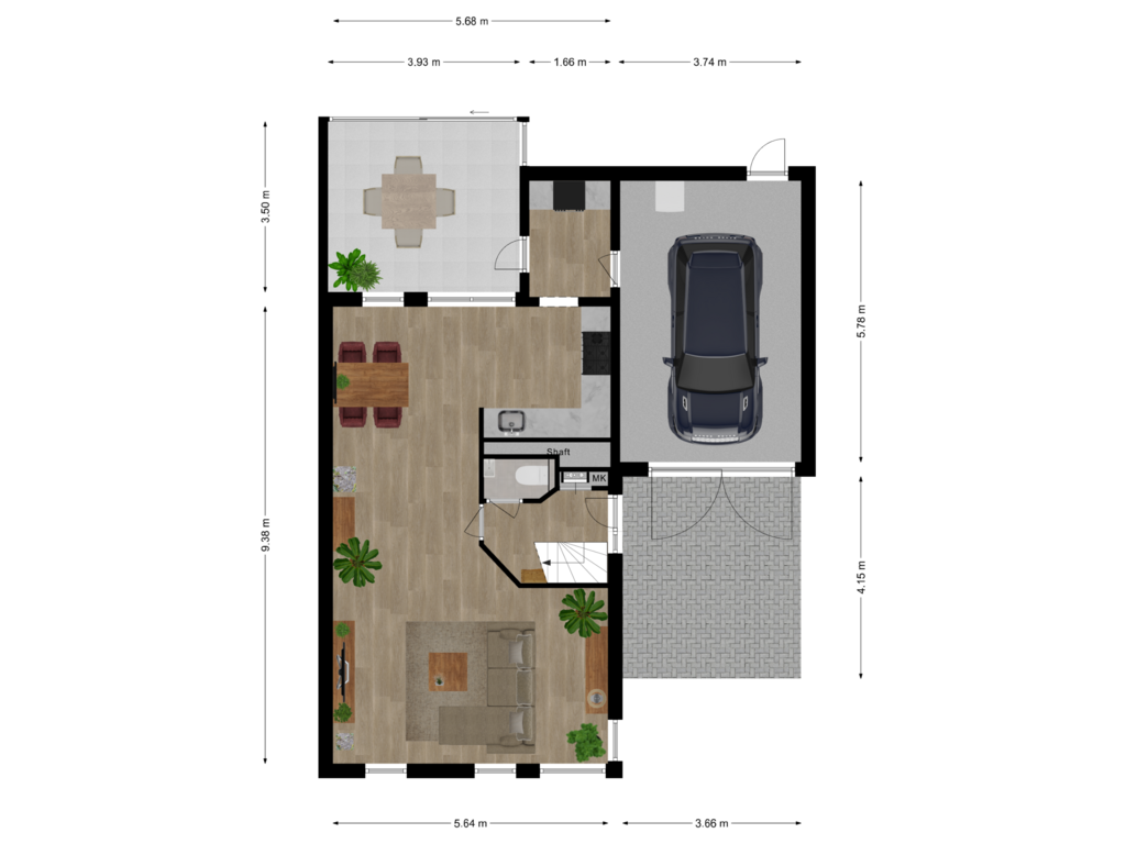 Bekijk plattegrond van Begane grond van Wim Sonneveldstraat 14