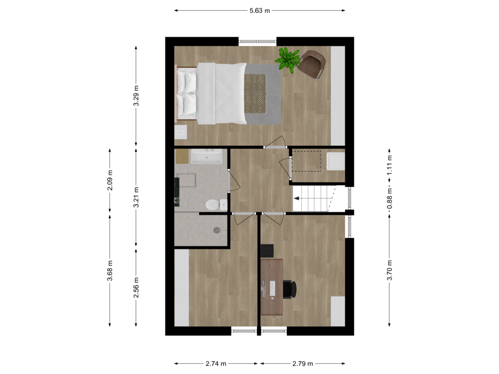 Bekijk plattegrond van Eerste verdieping van Wim Sonneveldstraat 14