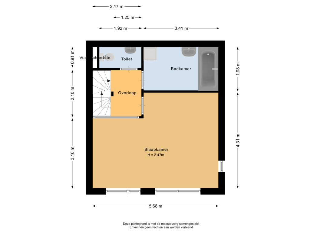 Bekijk plattegrond van Eerste verdieping van Eendrachtsstraat 33