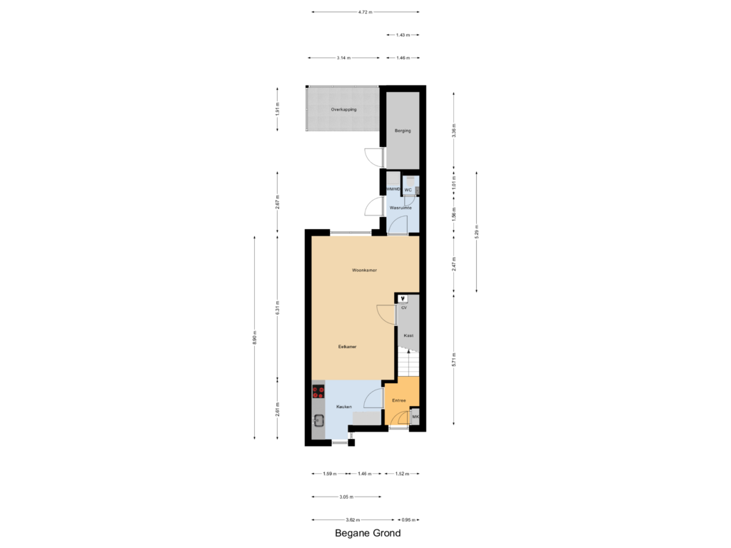 Bekijk plattegrond van Begane Grond van Groeneweg 13-E