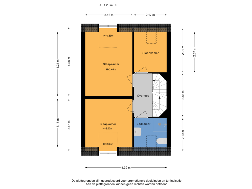 Bekijk plattegrond van 1e verdieping van Vliegenzwam 91