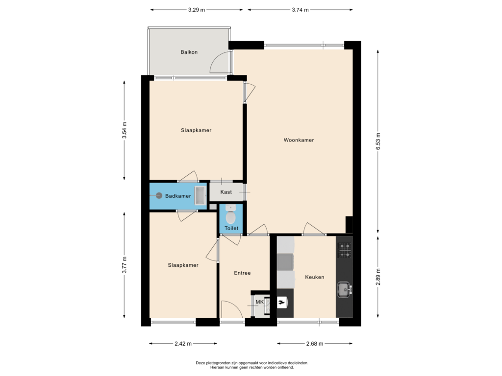 Bekijk plattegrond van Eerste verdieping van Istriastraat 49