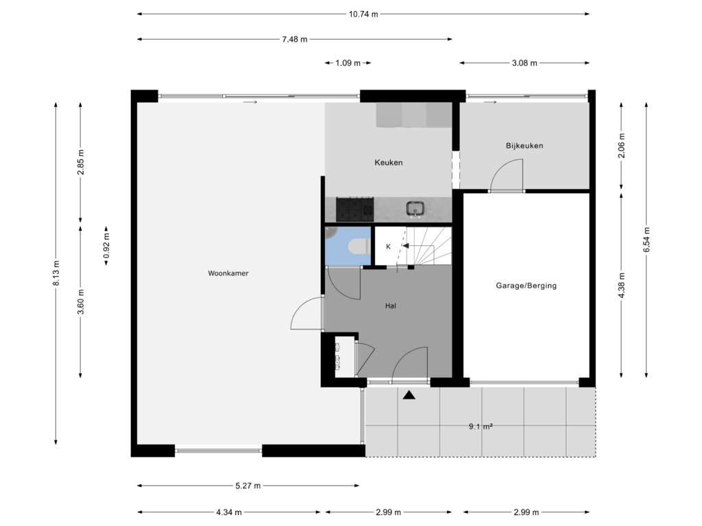 View floorplan of Begane Grond of Buitenhof 53