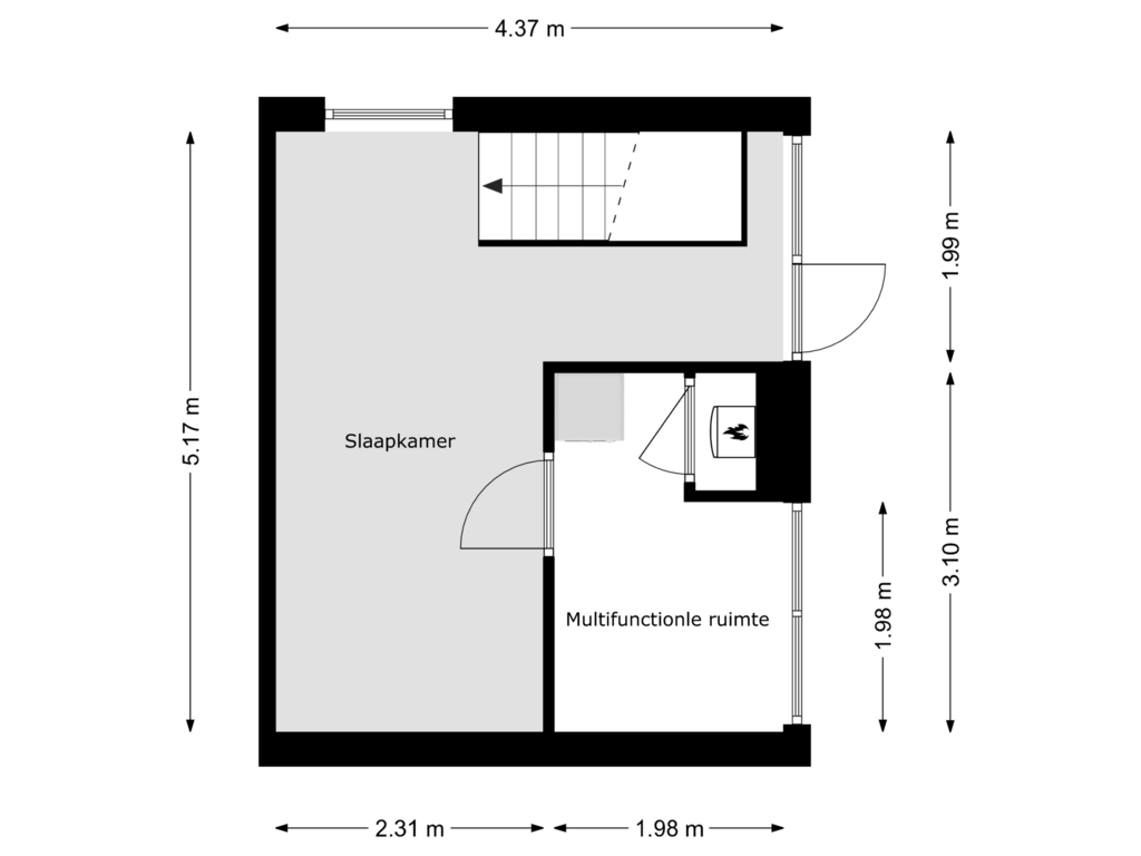 View floorplan of 2e Verdieping of Buitenhof 53