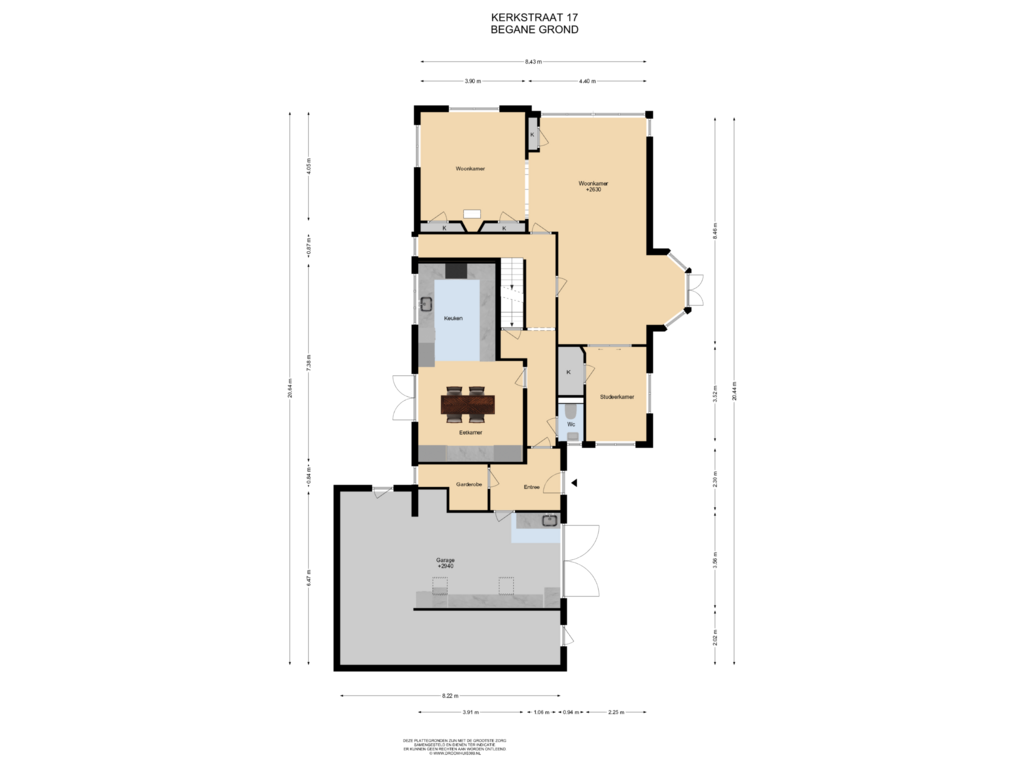 Bekijk plattegrond van Begane grond van Kerkstraat 17