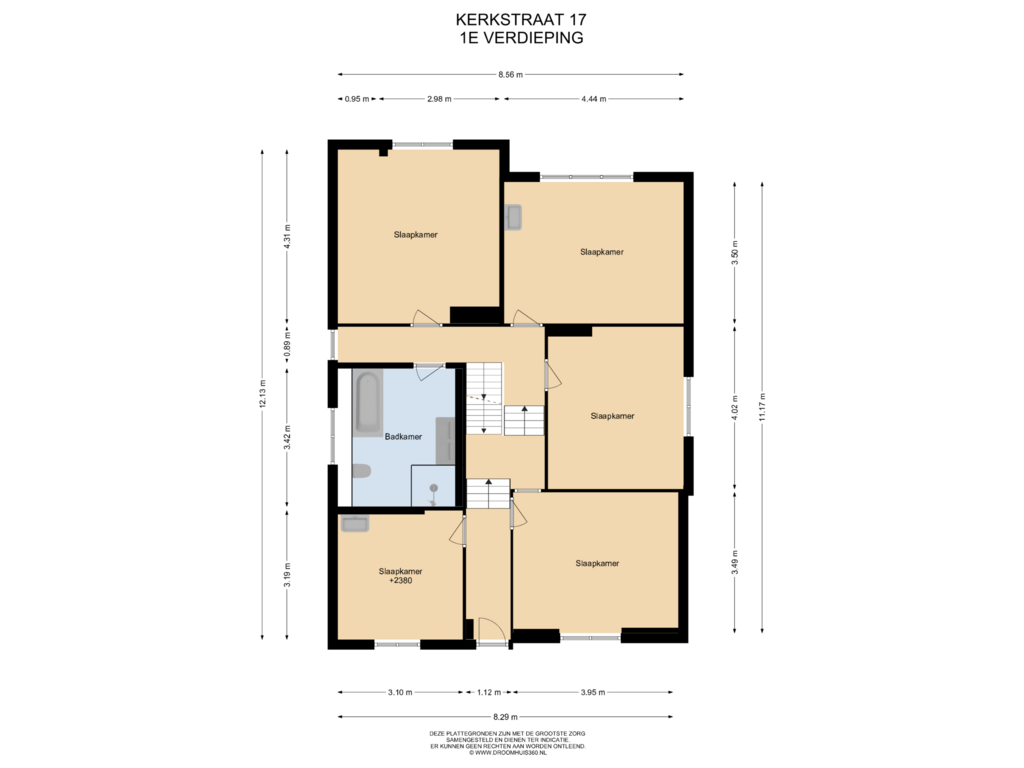 Bekijk plattegrond van 1E Verdieping van Kerkstraat 17