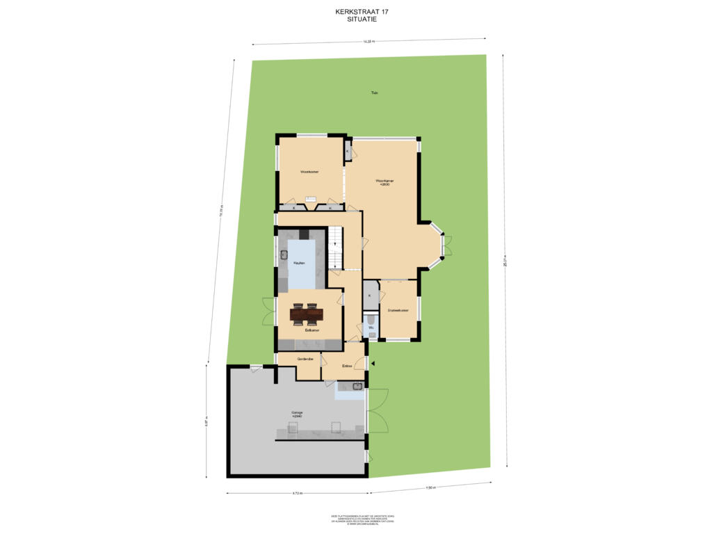 Bekijk plattegrond van Situatie van Kerkstraat 17