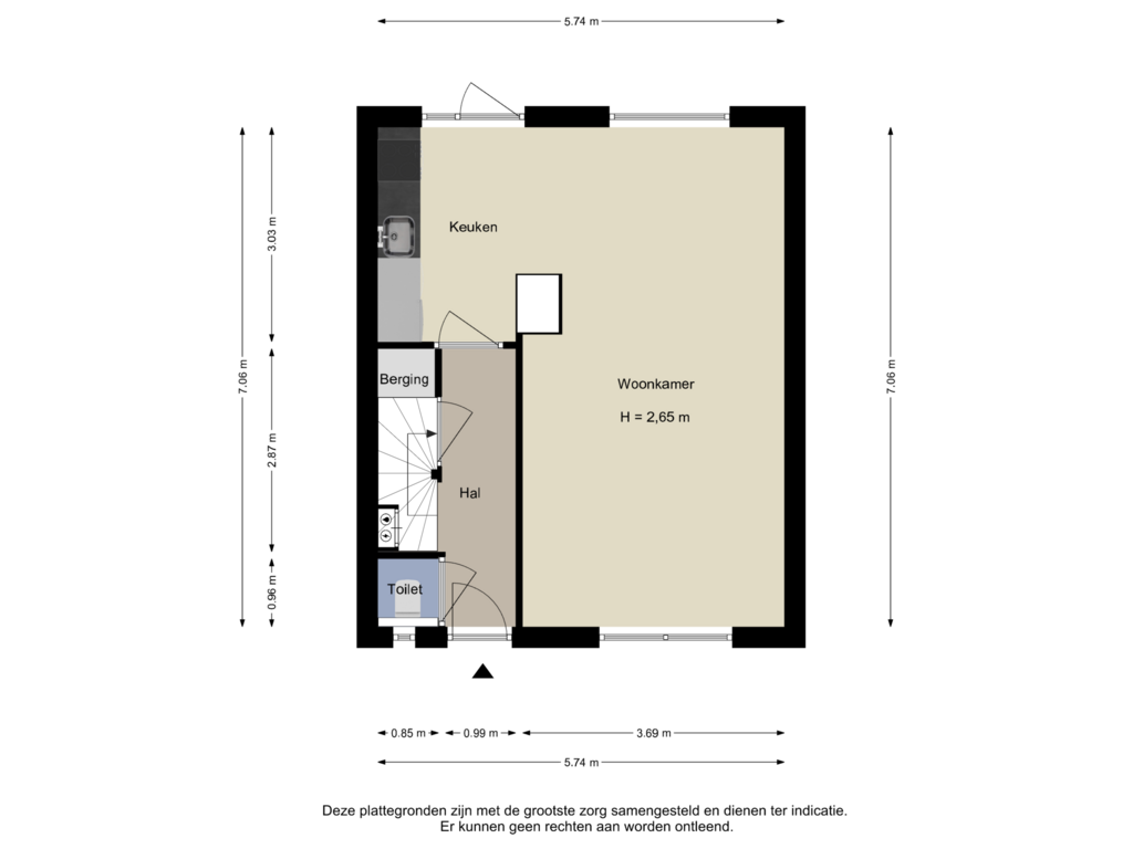 Bekijk plattegrond van Begane grond van Agaatstraat 6