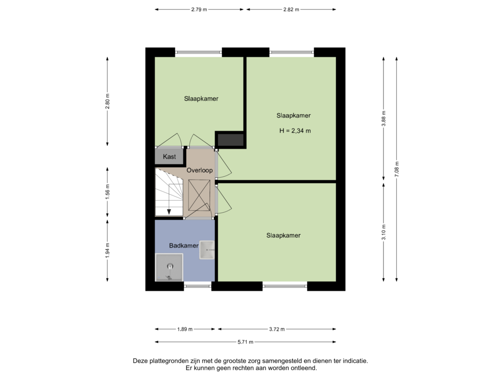 Bekijk plattegrond van 1e verdieping van Agaatstraat 6