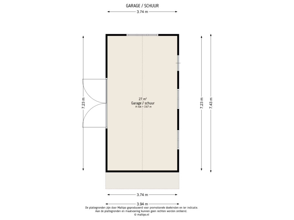 Bekijk plattegrond van Garage/schuur van Middelkoop 58