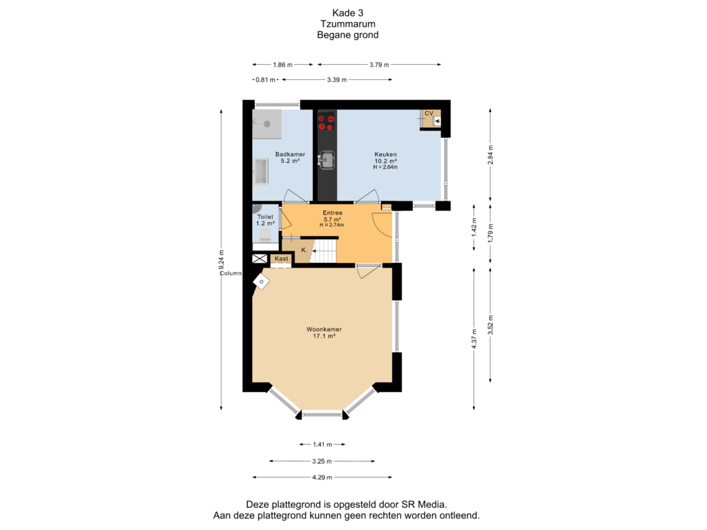 View floorplan of Begane grond of Kade 3