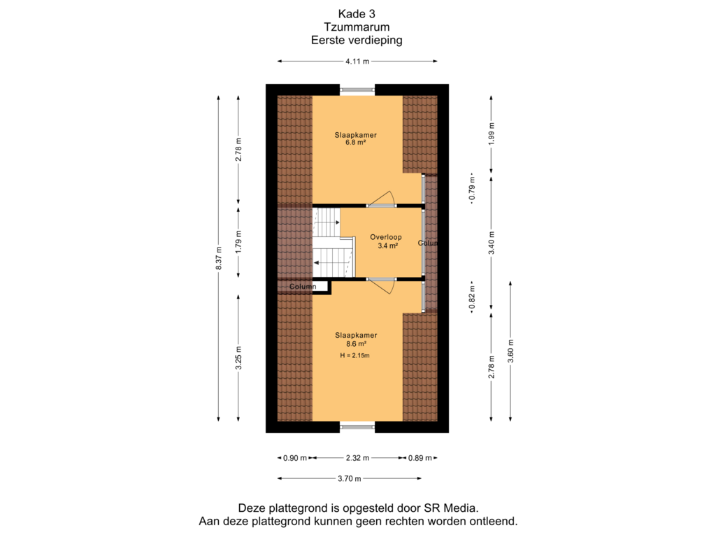 View floorplan of Eerste verdieping of Kade 3