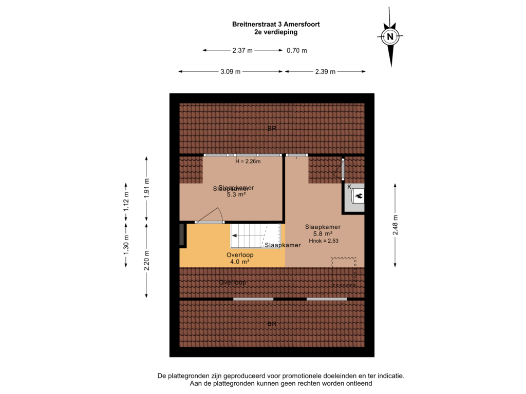 Bekijk plattegrond van 2e verdieping van Breitnerstraat 3