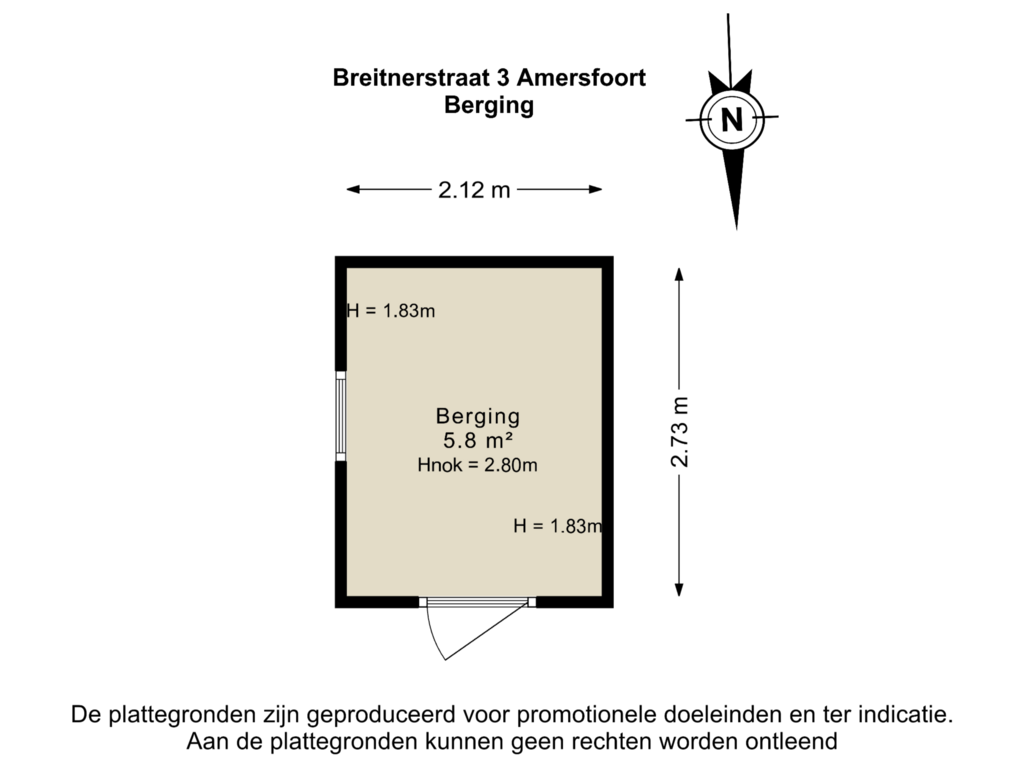 Bekijk plattegrond van Berging van Breitnerstraat 3