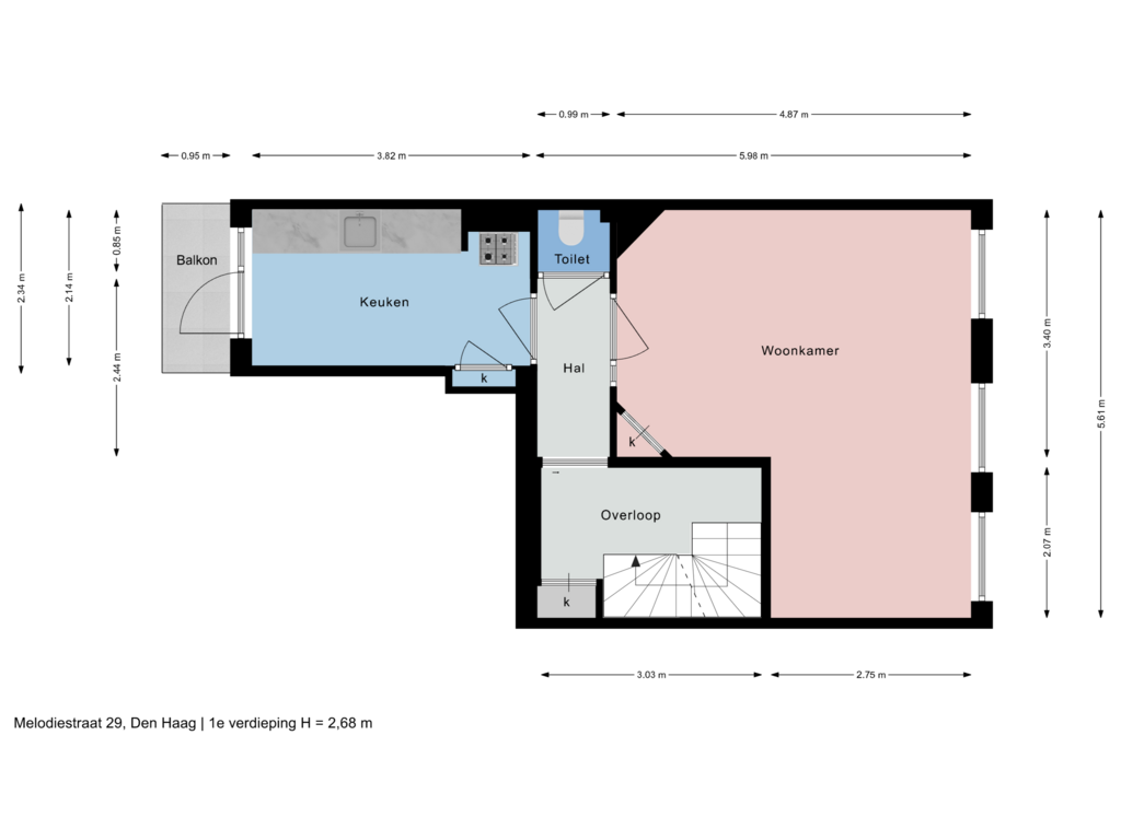 Bekijk plattegrond van 1e verdieping van Melodiestraat 29