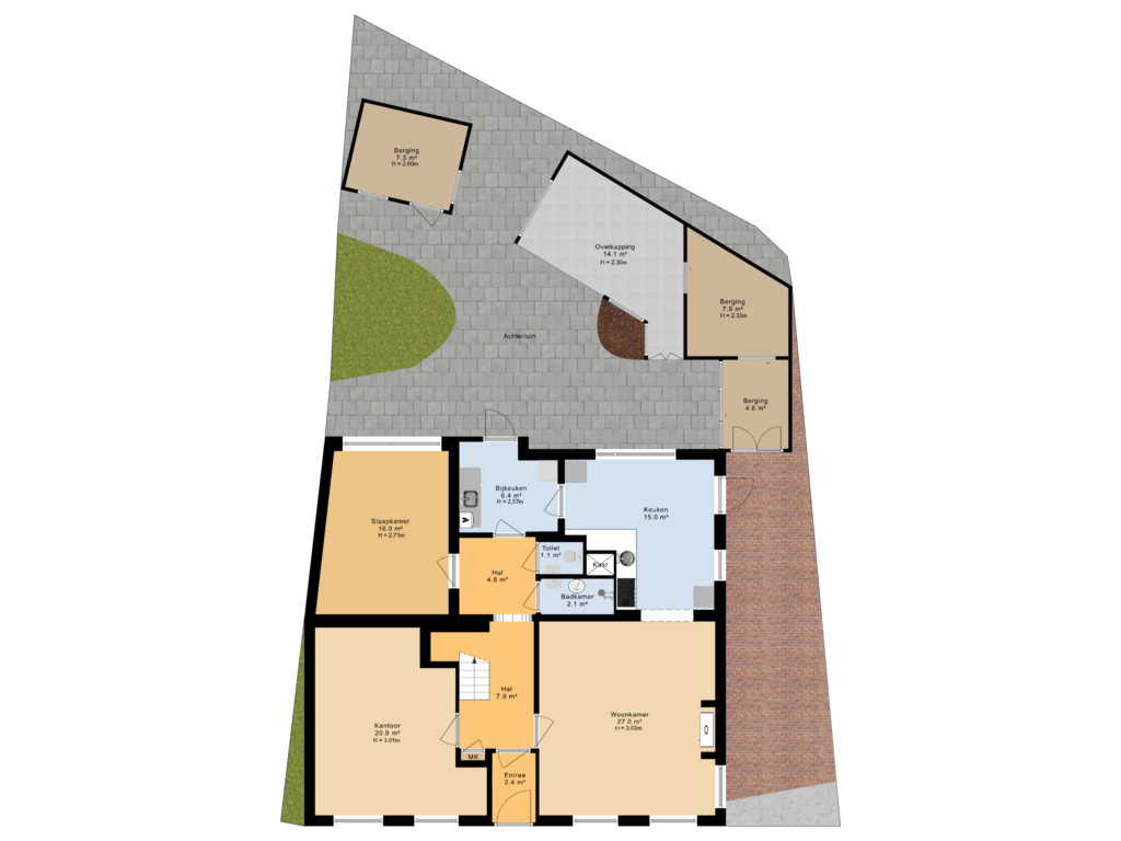 Bekijk plattegrond van Situatie van Herestraat 27