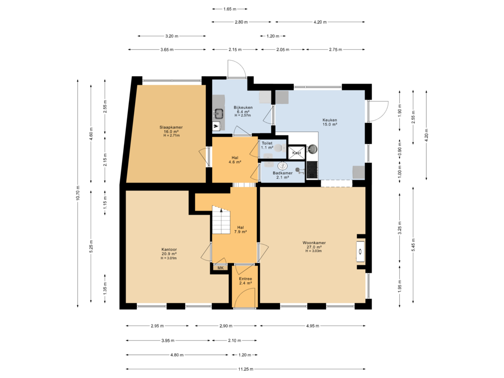 Bekijk plattegrond van Begane grond van Herestraat 27