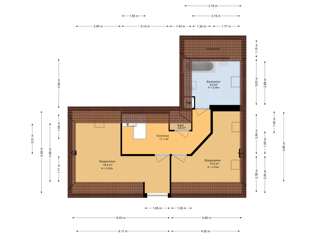 Bekijk plattegrond van 1e verdieping van Herestraat 27