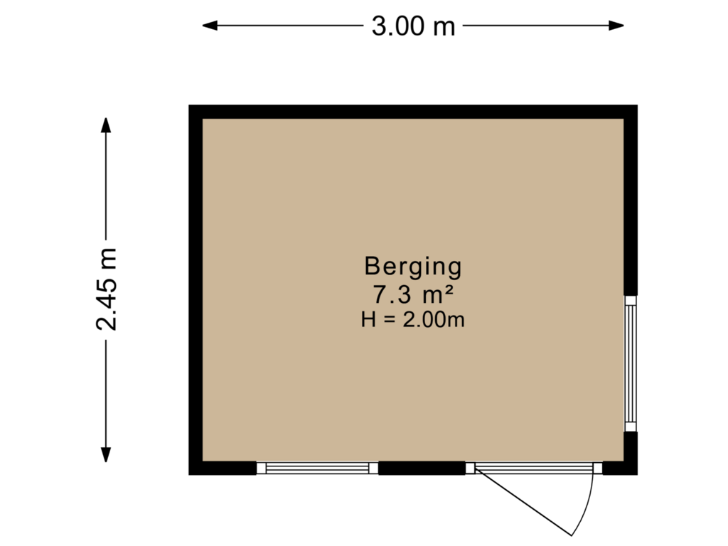 Bekijk plattegrond van Berging1 van Herestraat 27