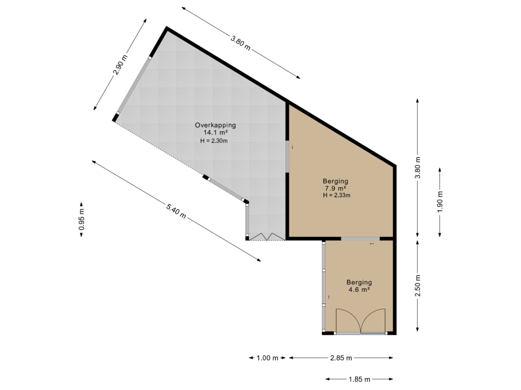 Bekijk plattegrond van Berging2 van Herestraat 27