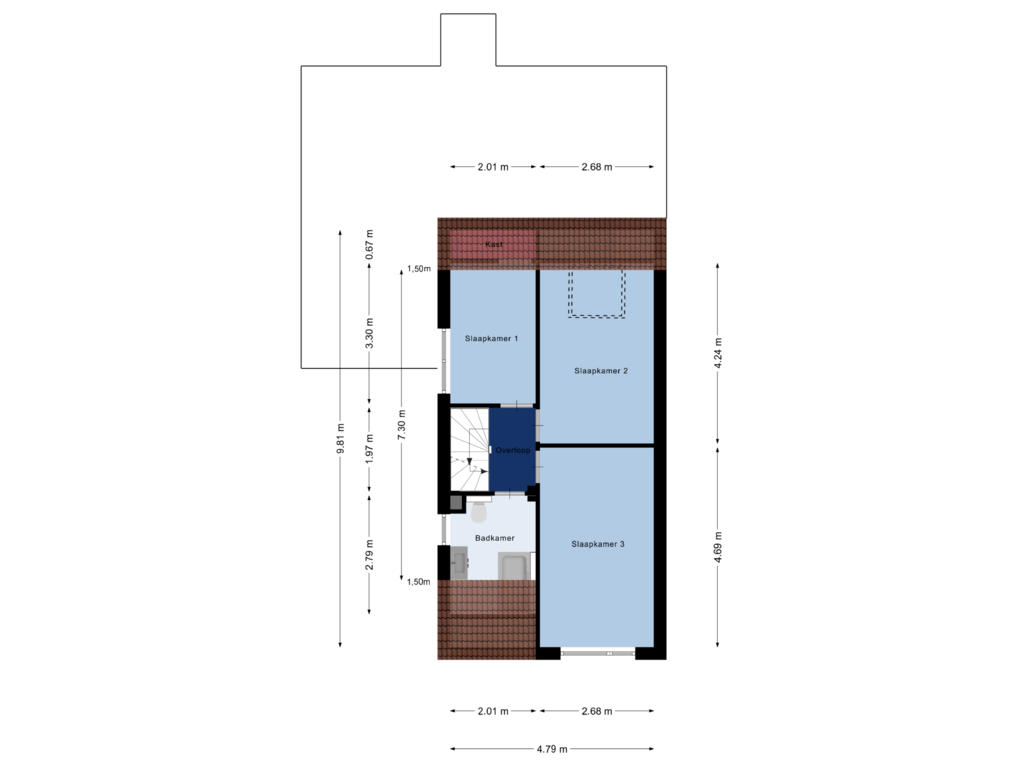 Bekijk plattegrond van Eerste Verdieping van Ds. Louwe Kooymanslaan 21