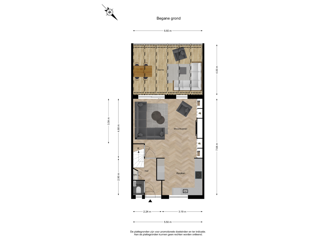 Bekijk plattegrond van Begane grond van Hillekensacker 3043