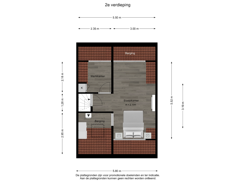 Bekijk plattegrond van 2e verdieping van Hillekensacker 3043