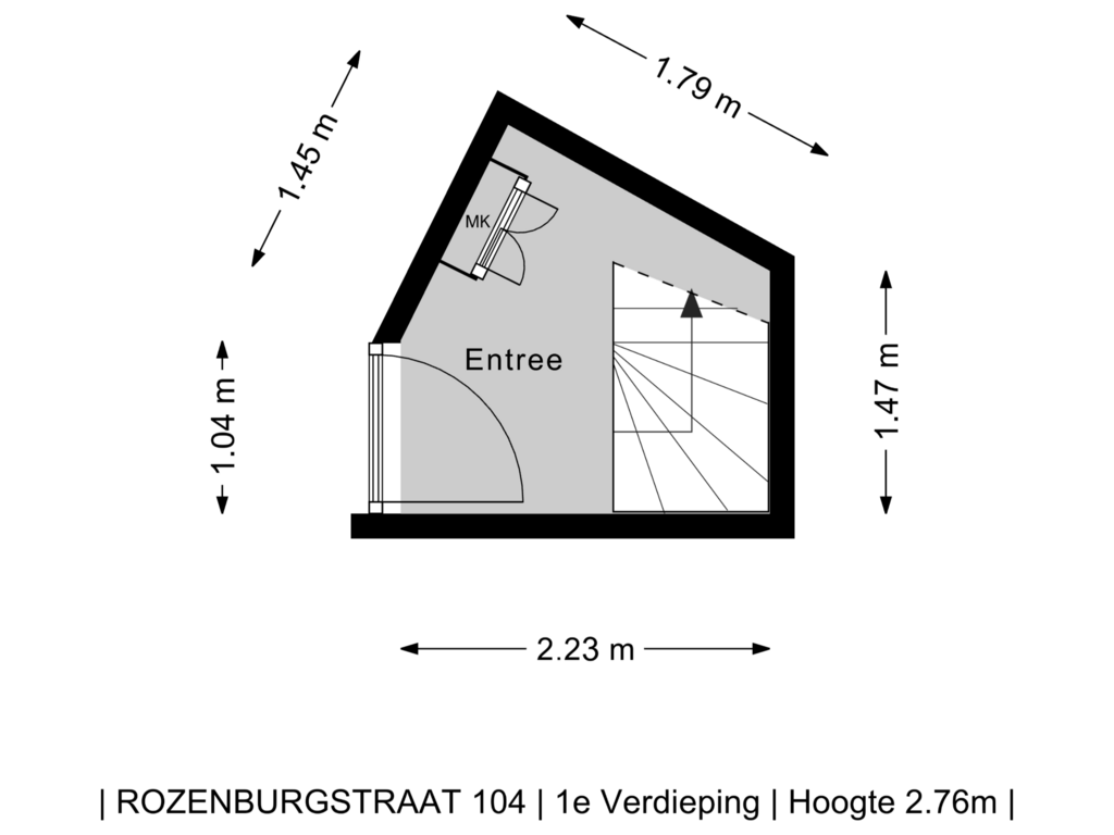 Bekijk plattegrond van 1e Verdieping van Rozenburgstraat 104