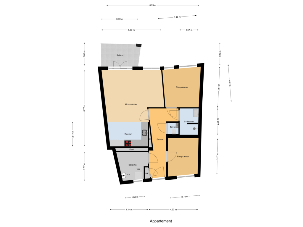 View floorplan of Appartement of Principaalhof 18