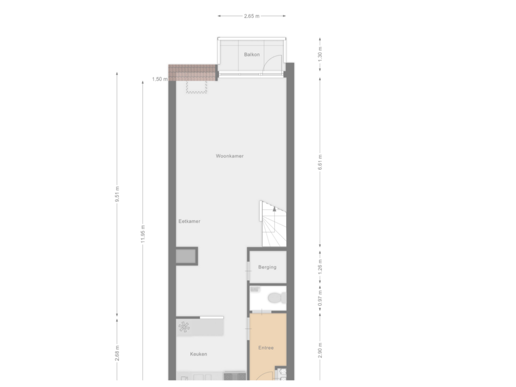 View floorplan of Eerste verdieping of Zuideinde 130-A