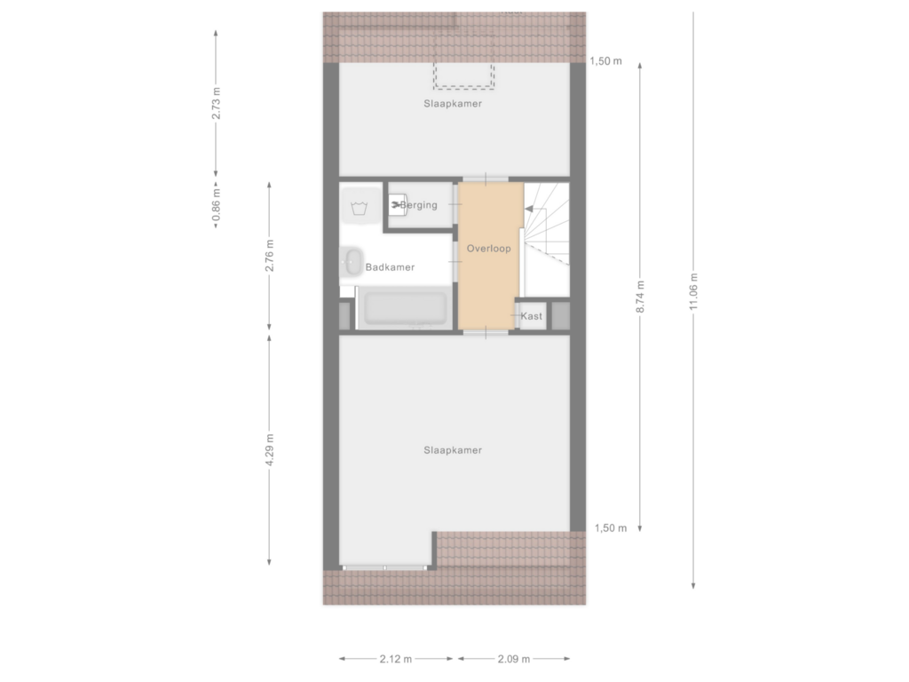 View floorplan of Tweede verdieping of Zuideinde 130-A