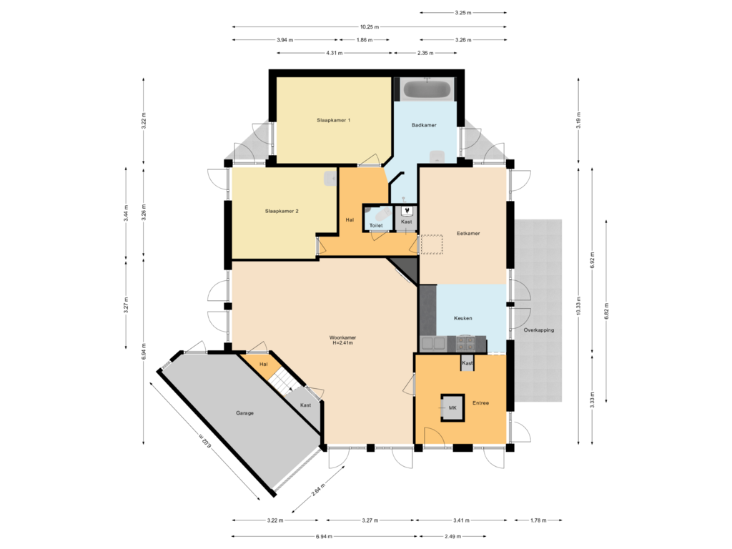 View floorplan of Begane grond of Kijftenbeltlaan 32