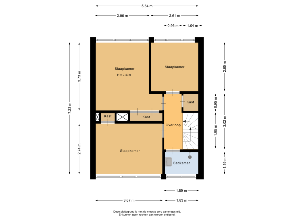 Bekijk plattegrond van Eerste verdieping van Kiplingstraat 121