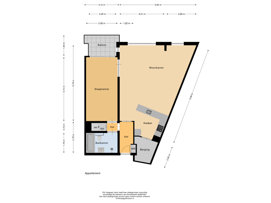 Bekijk plattegrond van Appartement van Leksmondhof 234