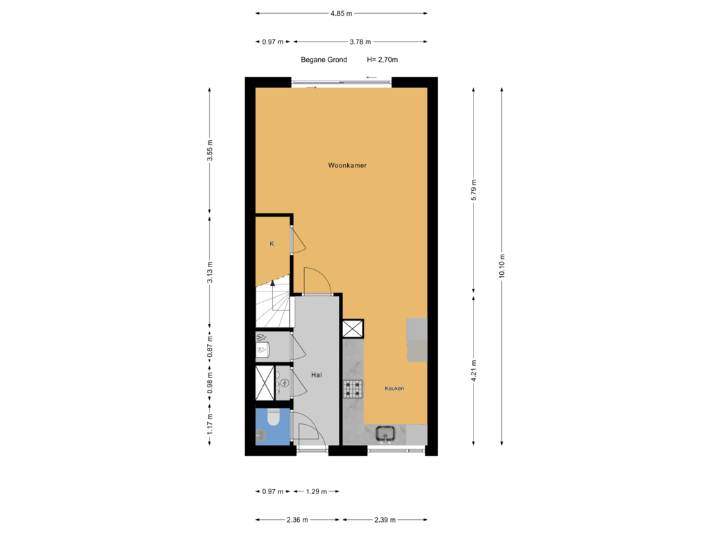 Bekijk plattegrond van Begane Grond van Zeezwaluwstraat 53