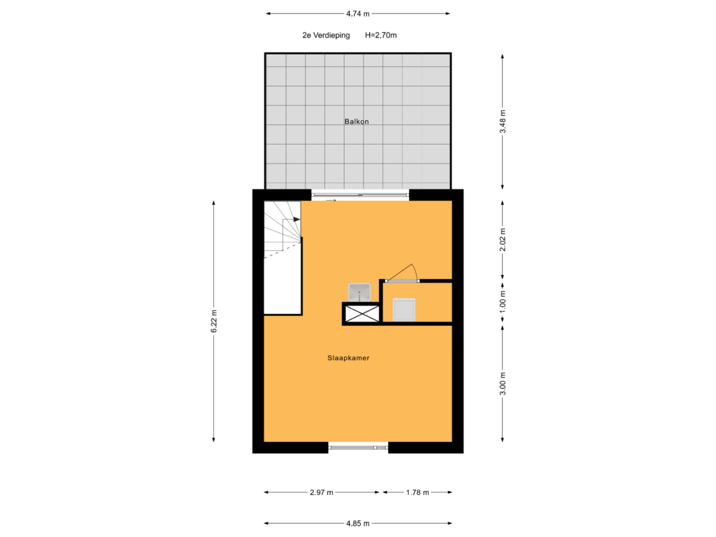 Bekijk plattegrond van 2e Verdieping van Zeezwaluwstraat 53